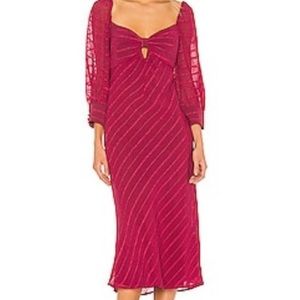 House of Harlow 1960 x Revolve Ananya Wine Midi Dress